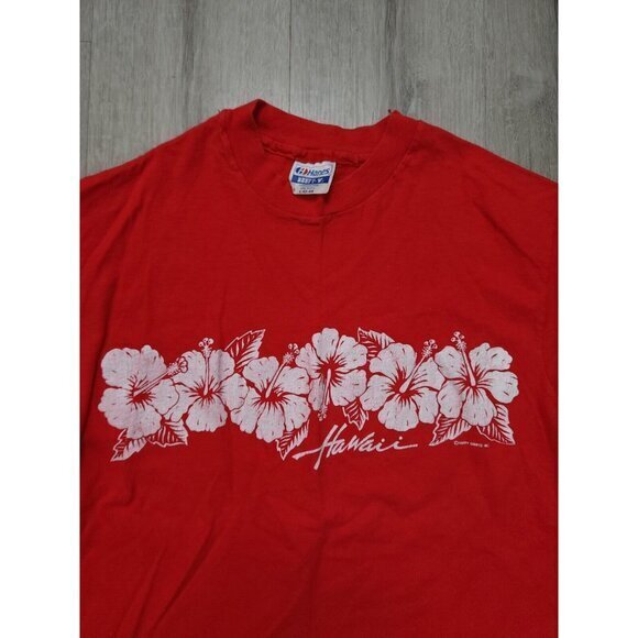 Vintage 90s Hawaii Floral T Shirt Mens‎ Medium / Large - Picture 3 of 9